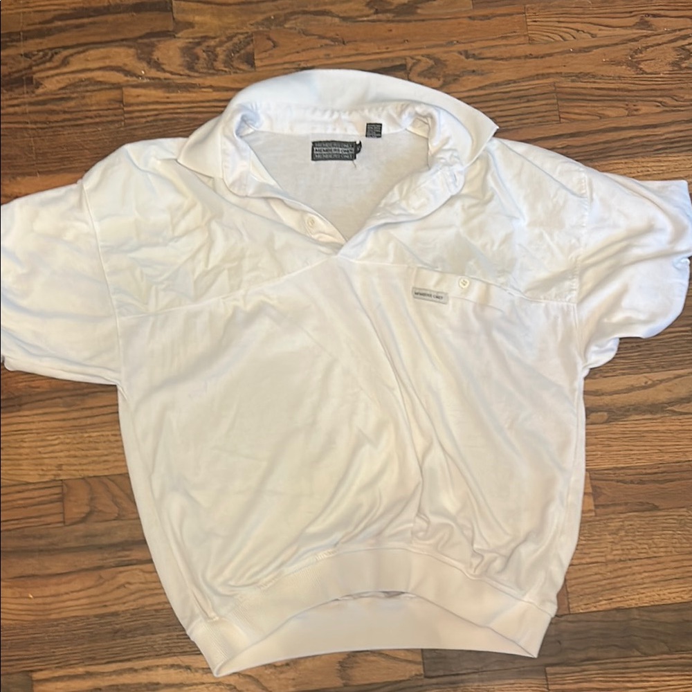 Members Only White Polo Shirt Lightweight Casual